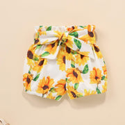 3PCS Lovely Sunflower Printed Baby Girl Set