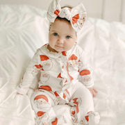 2PCS Cute Christmas Claus Printed Baby Jumpsuit - MomyMall