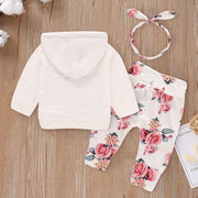 3PCS Pretty Floral Print Hoodie Set - MomyMall