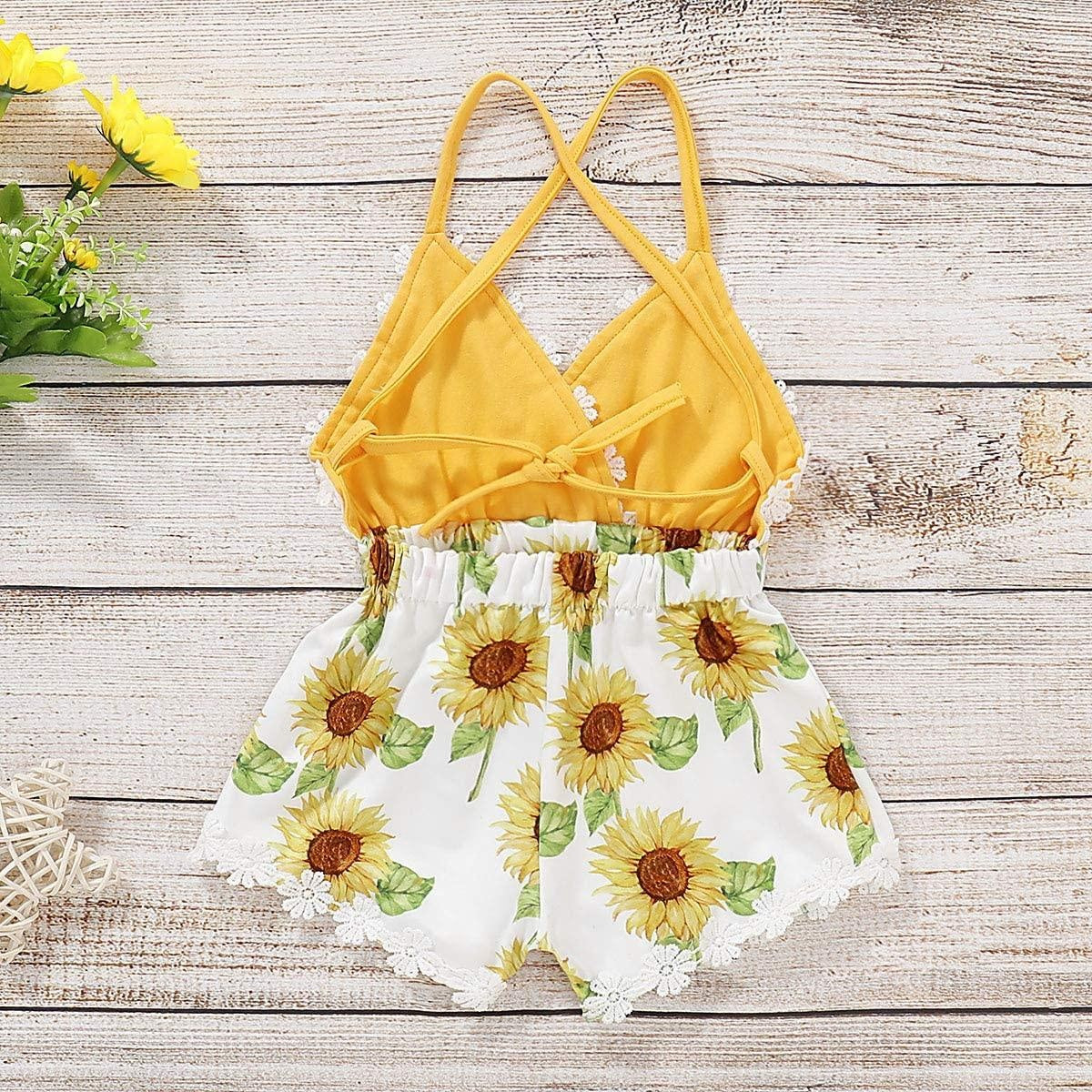 Sunflower Allover Printed Baby Jumpsuits - MomyMall