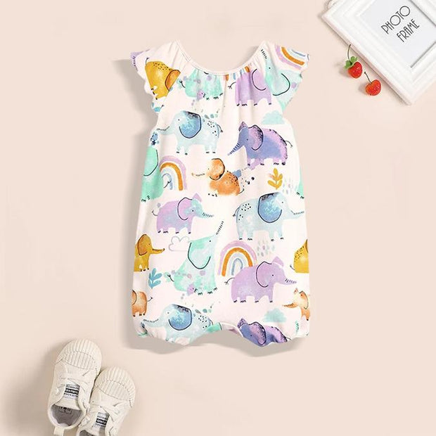 Lovely Watercolour Elephant Design Baby Romper