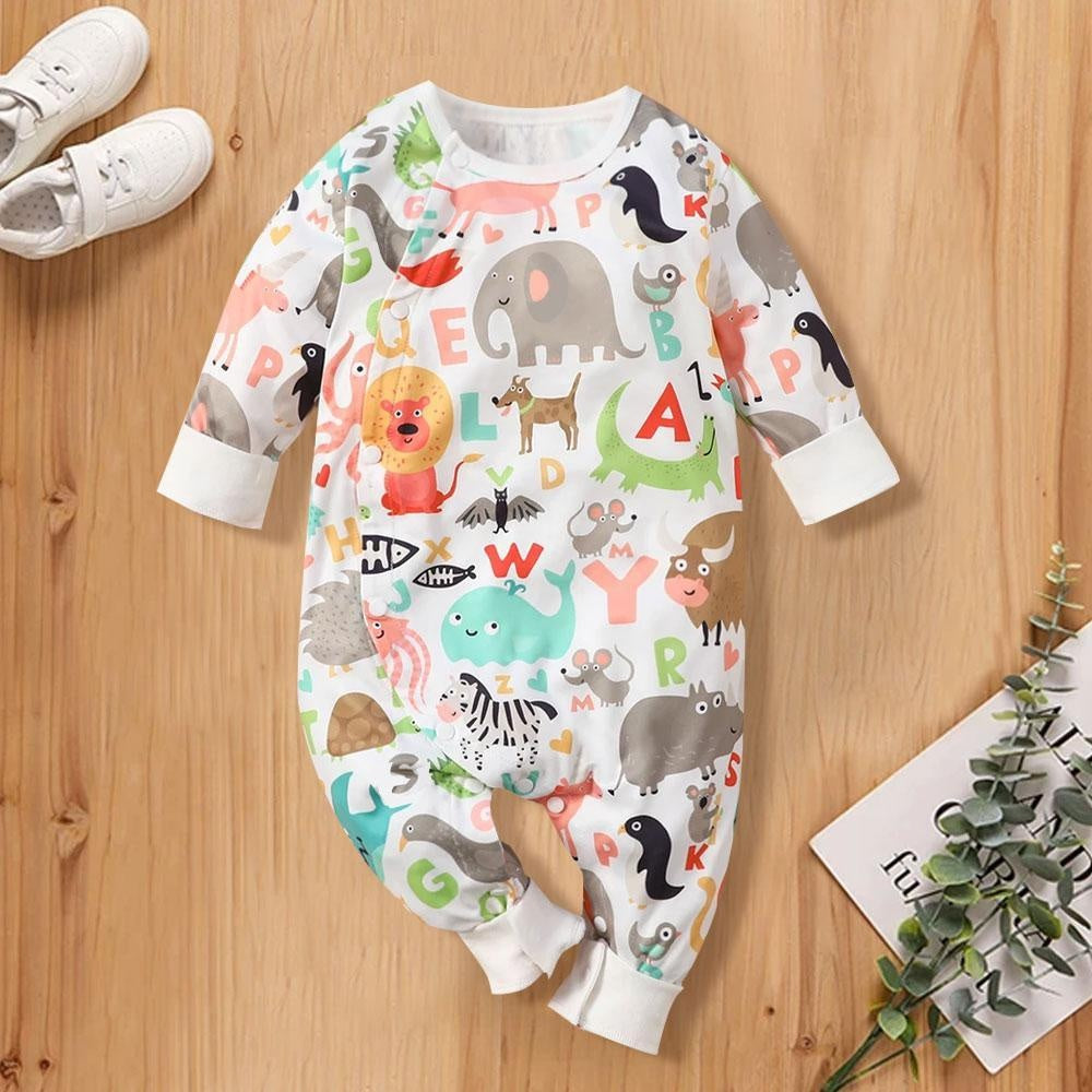 Sweet Animal Paradise Printed Baby Jumpsuit - MomyMall