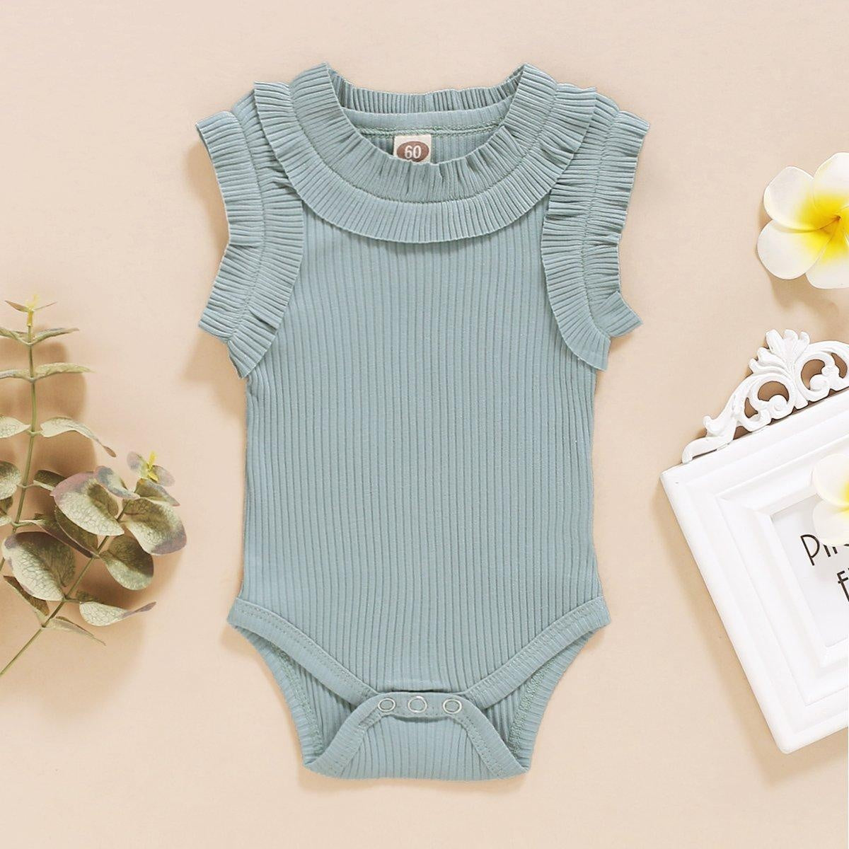 Lovely Solid Color Baby Romper