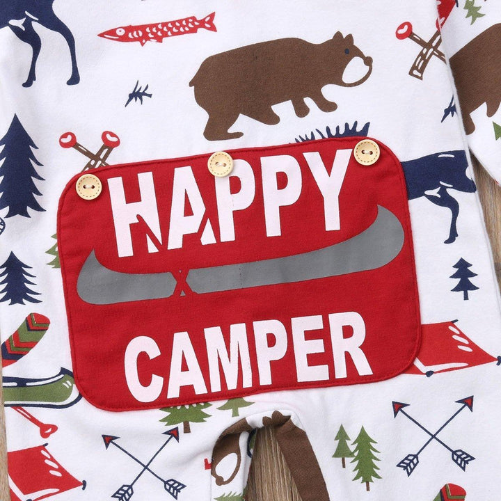 Cute Happy Camper Full Animal Printed Baby Jumpsuit - MomyMall