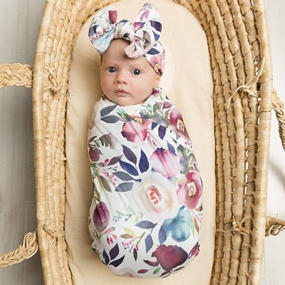 Cute Baby Girl Rose Printed Swaddle Sleeping Bag