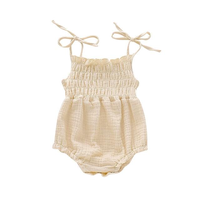 Althea Summer Thin Strap Romper - MomyMall Cream / 0-3 Months