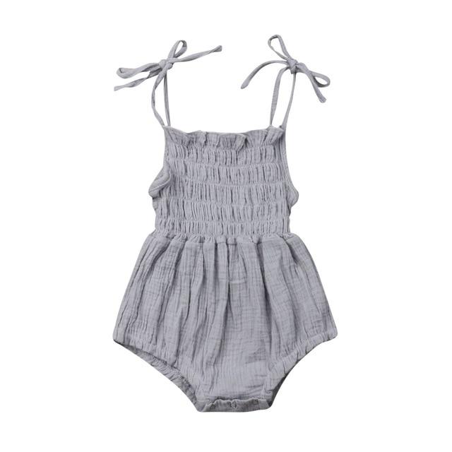 Althea Summer Thin Strap Romper - MomyMall Gray / 0-3 Months