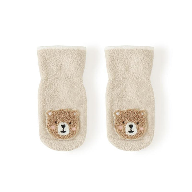 Animal Patch Plush Winter Baby Socks - MomyMall Beige / 0-6 Months