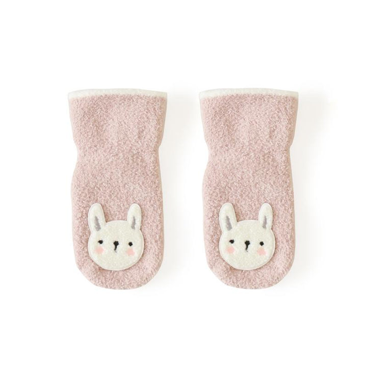 Animal Patch Plush Winter Baby Socks - MomyMall Pink / 0-6 Months