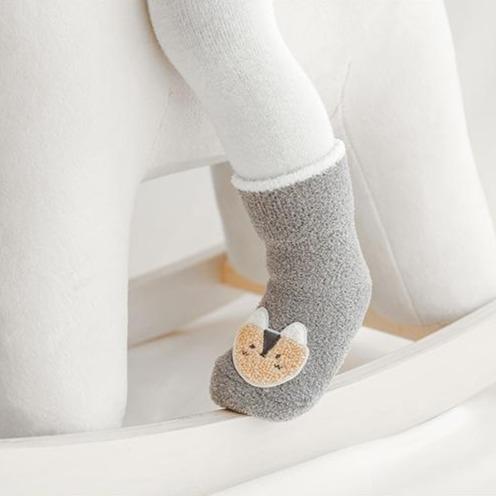 Animal Patch Plush Winter Baby Socks - MomyMall