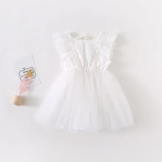 Anita Embroidered Ruffle Tulle Dress