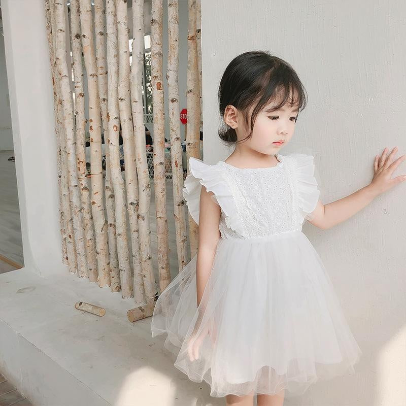 Anita Embroidered Ruffle Tulle Dress