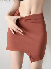Asymmetric Hem Mini Skirt