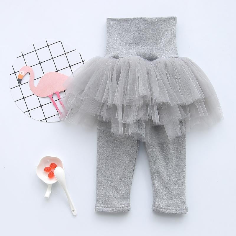 Ava Tutu Skirt Leggings - MomyMall 6-12 Months / Light Gray