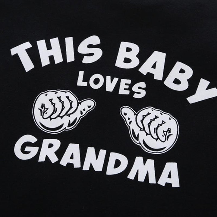 This Baby Loves Grandma Letter Printed Baby Romper - MomyMall