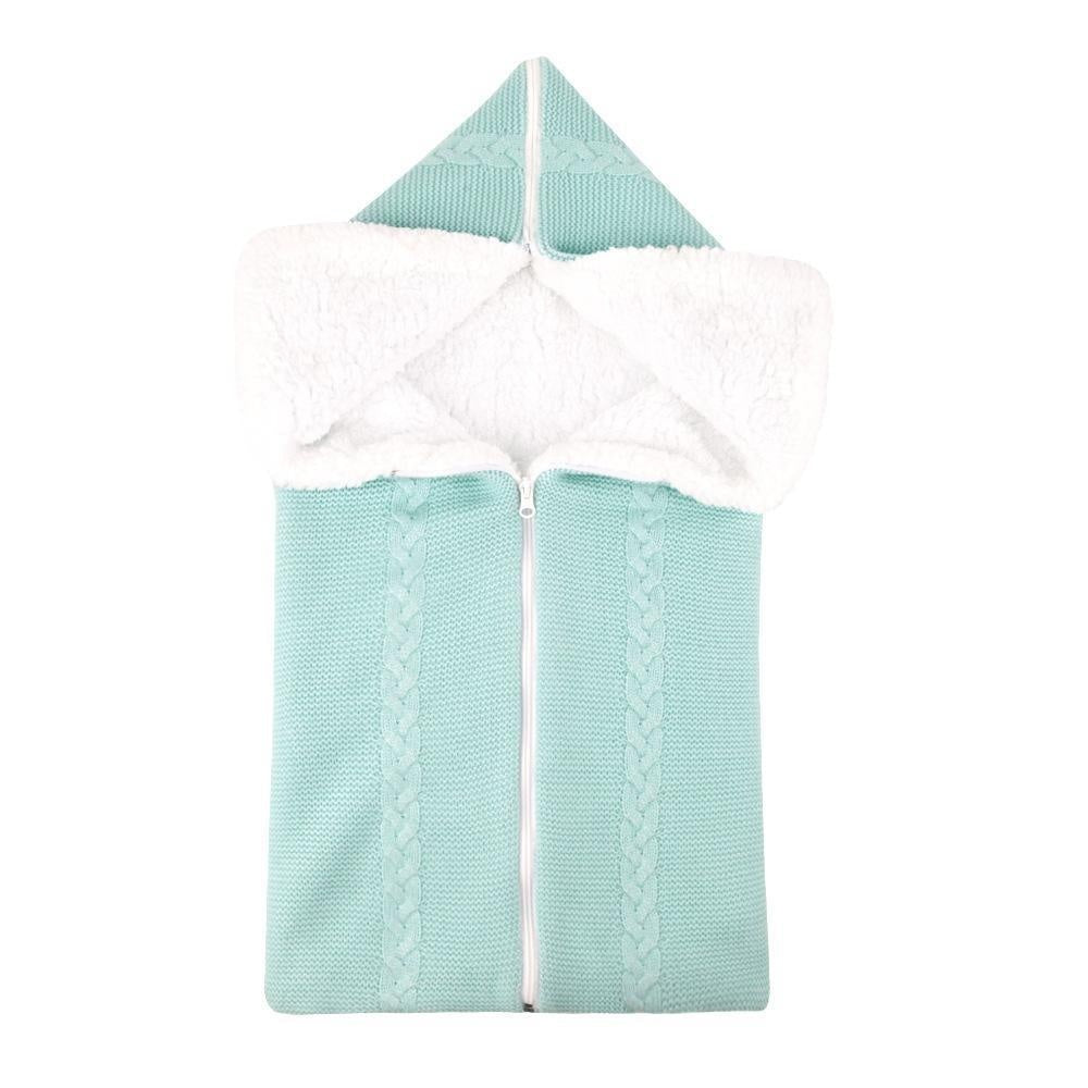 Cute Wrap Swaddle Blanket Knit Newborn Baby Sleeping Bag - MomyMall Cyan / 0-6 Months