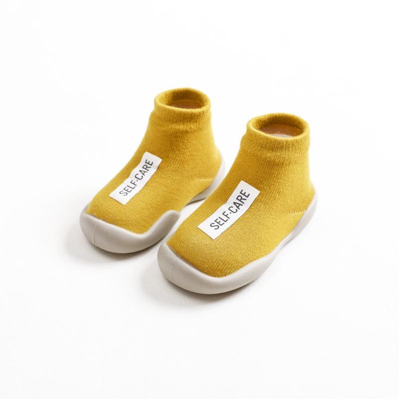 Baby Boy Girl Letter Rubber Soles Indoor Sock Shoes - MomyMall