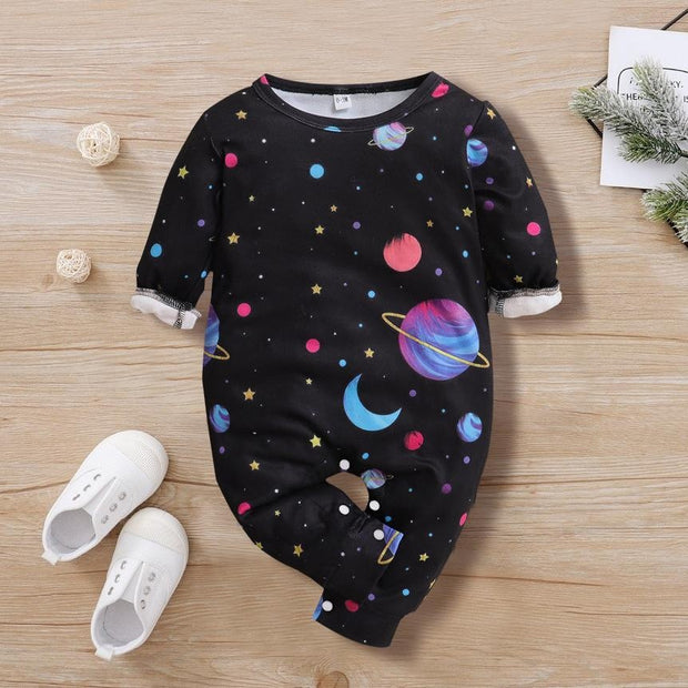 Baby Universe Star Printed Long Sleeve Jumpsuit