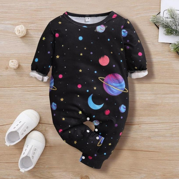 Baby Universe Star Printed Long Sleeve Jumpsuit