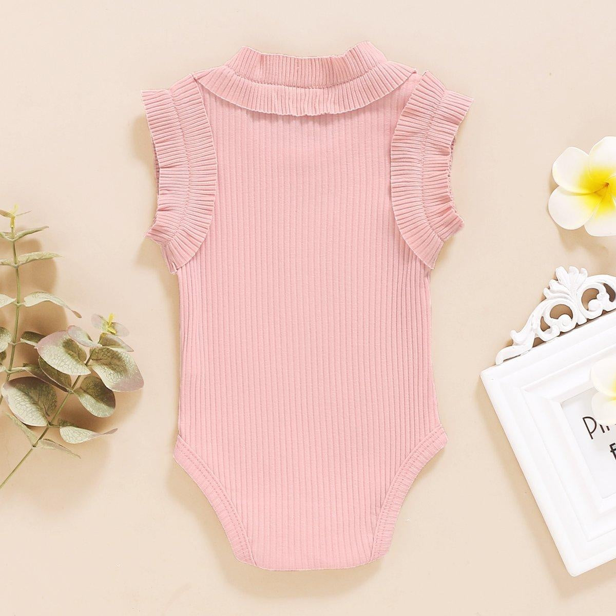 Lovely Solid Color Baby Romper