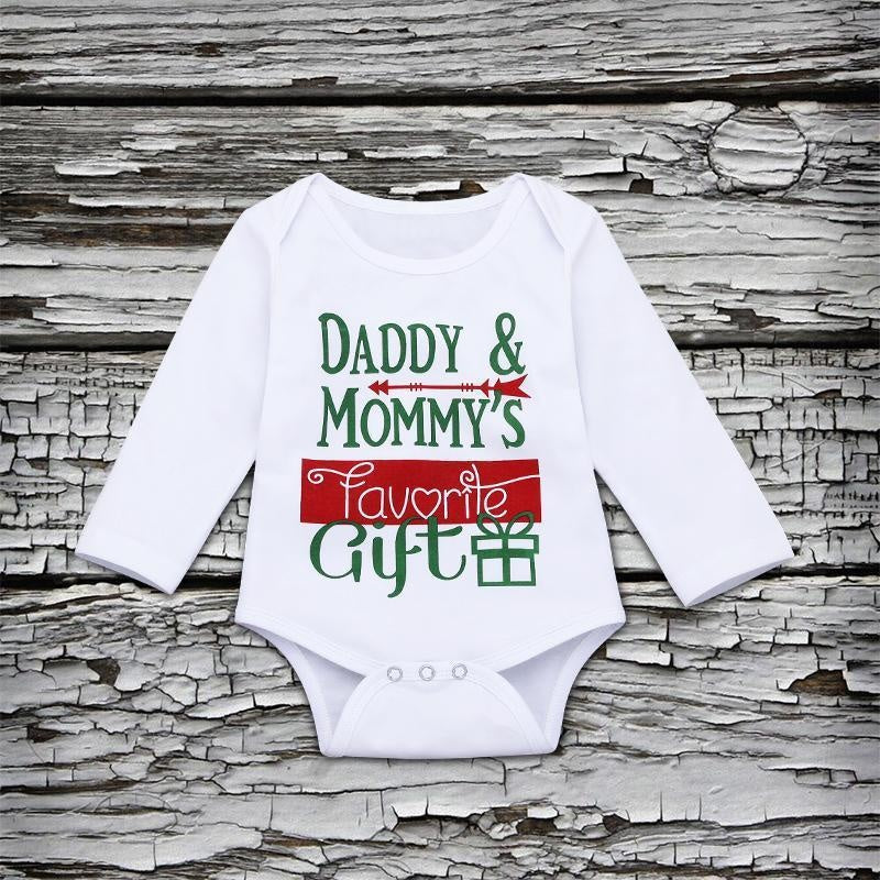 4PCS Daddy Mommy's Favorite Gift Stripe Printed Baby Set - MomyMall