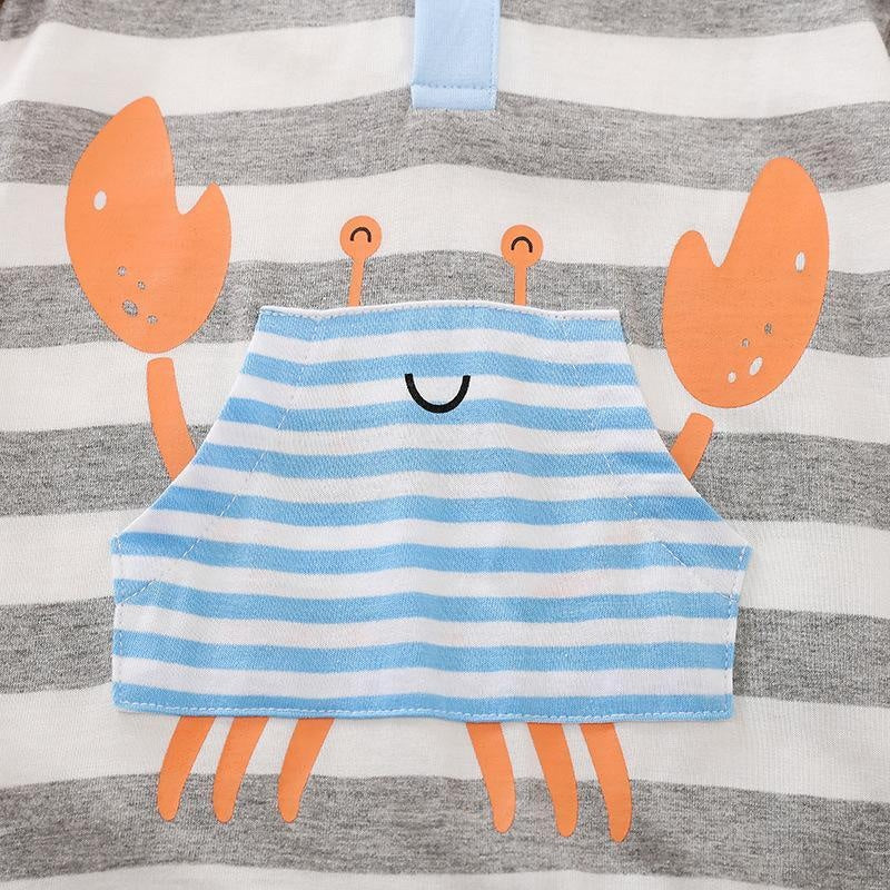 Lovely Crab Printed Baby Romper