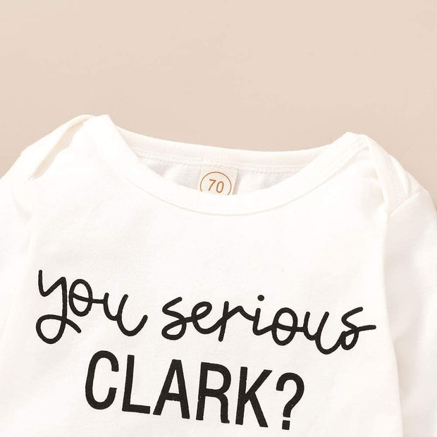 3PCS You Serious Clark Letter Printed Baby Set - MomyMall