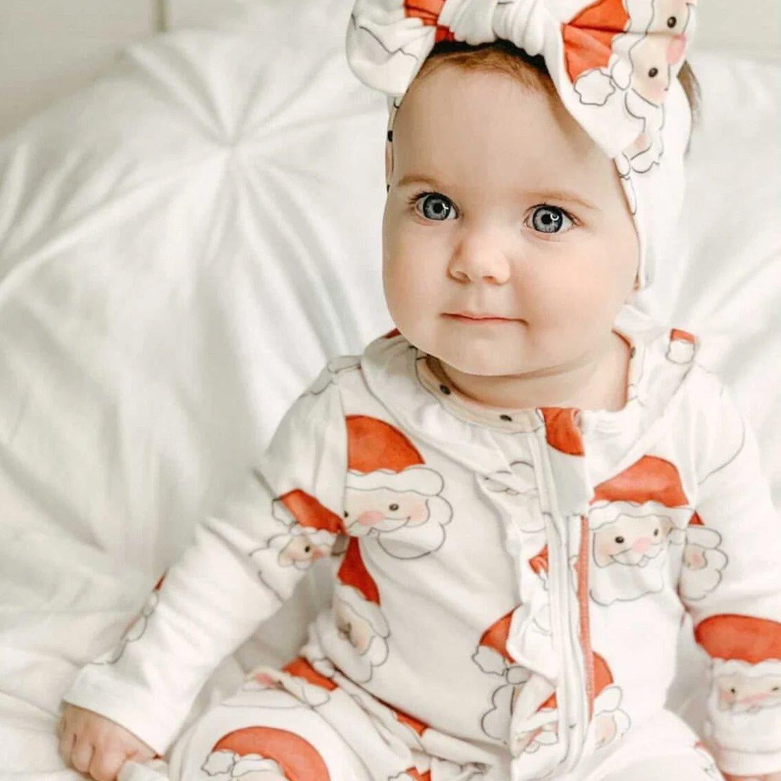 2PCS Cute Christmas Claus Printed Baby Jumpsuit - MomyMall