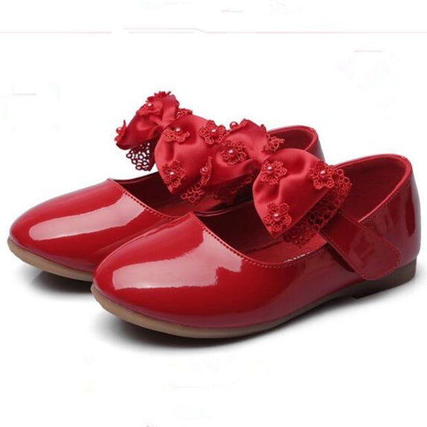 Girls Wedding Party Patent Leather Princess Shoes - MomyMall Red / US5.5/EU21/UK4.5Toddle