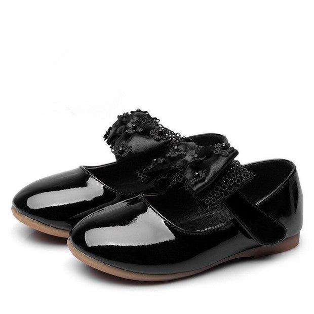 Girls Wedding Party Patent Leather Princess Shoes - MomyMall Black / US5.5/EU21/UK4.5Toddle