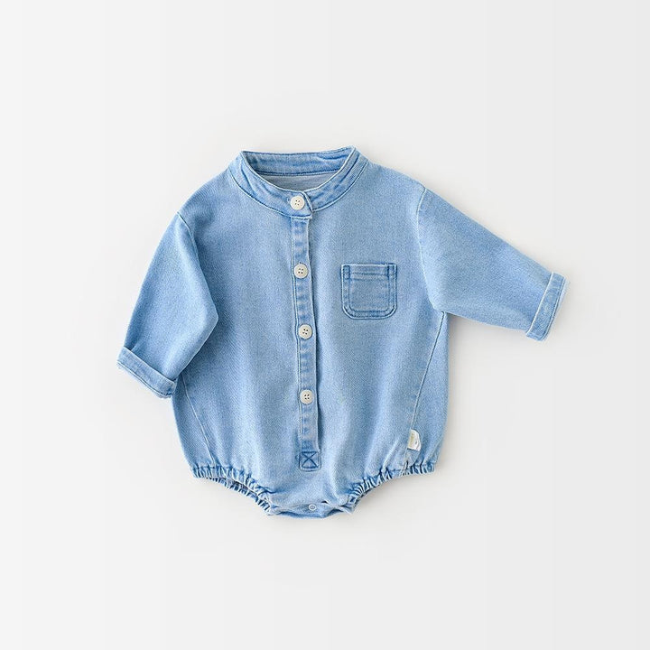 Baby Denim Style Romper - MomyMall 3-6 Months / Blue