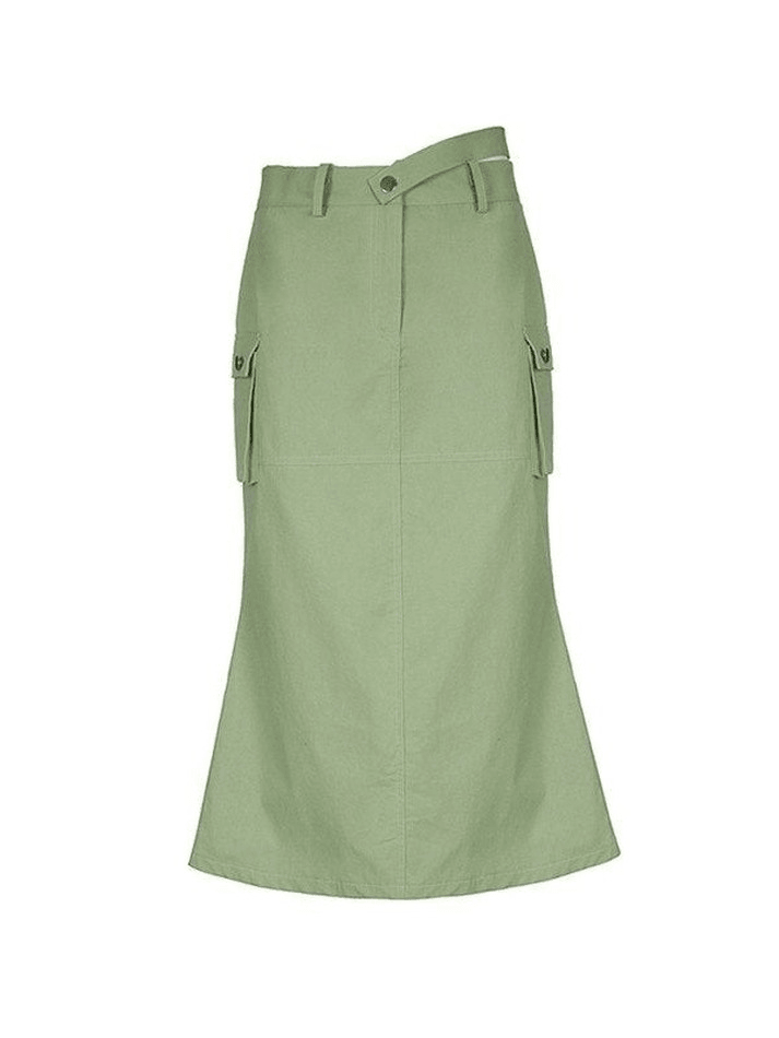 Back Split Mermaid Long Cargo Skirt - MomyMall