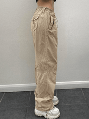 Baggy Drawstring Y2K Cargo Pants - MomyMall