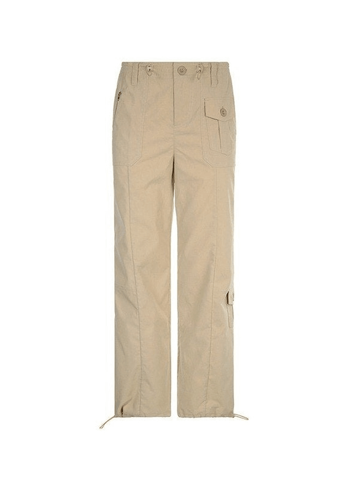 Baggy Drawstring Y2K Cargo Pants - MomyMall