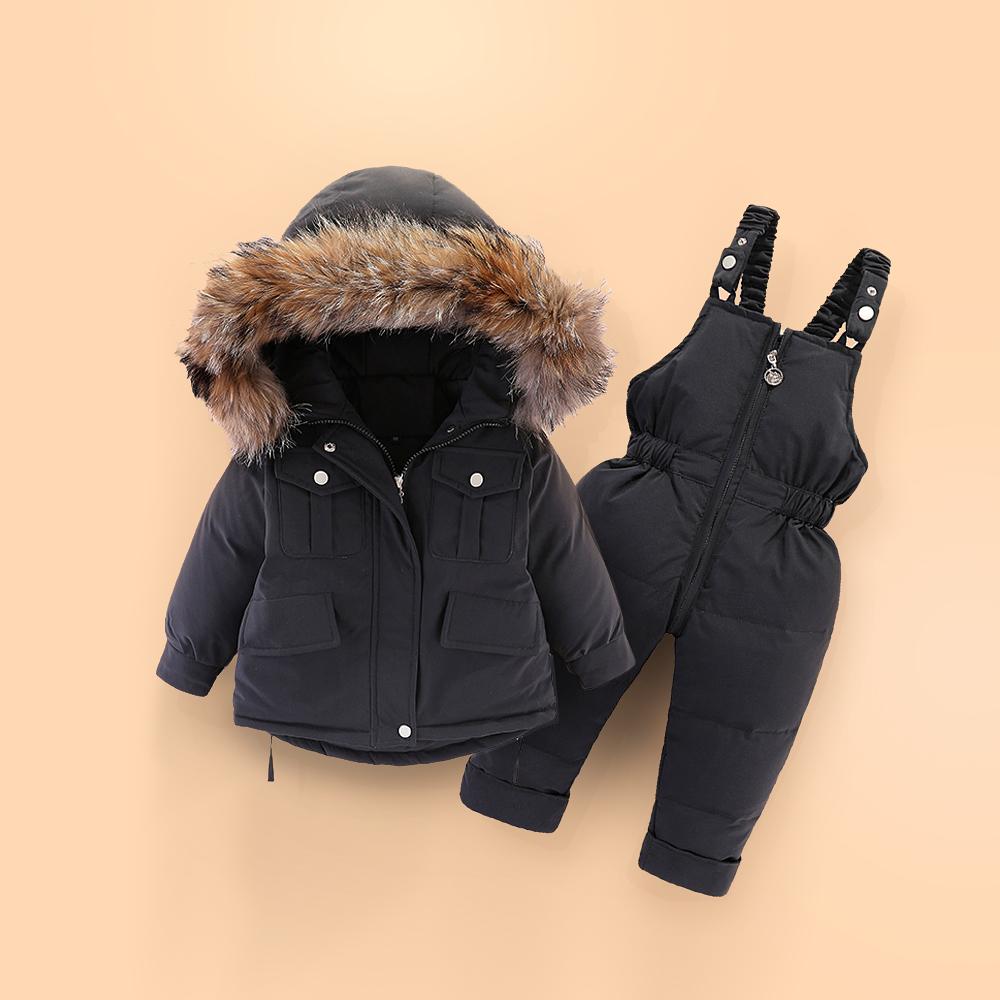 Bally Hooded 2-Piece Snowsuit Set - MomyMall Black / 18-24 Months