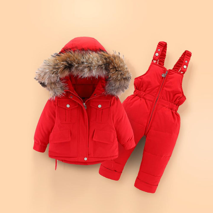 Bally Hooded 2-Piece Snowsuit Set - MomyMall Red / 18-24 Months