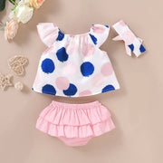 3PCS Lovely Polka Dot Printed Baby Set - MomyMall