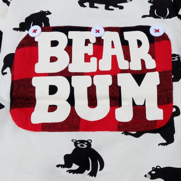 “BEAR BUM” Full Bear Printed Baby Jumpsuit - MomyMall