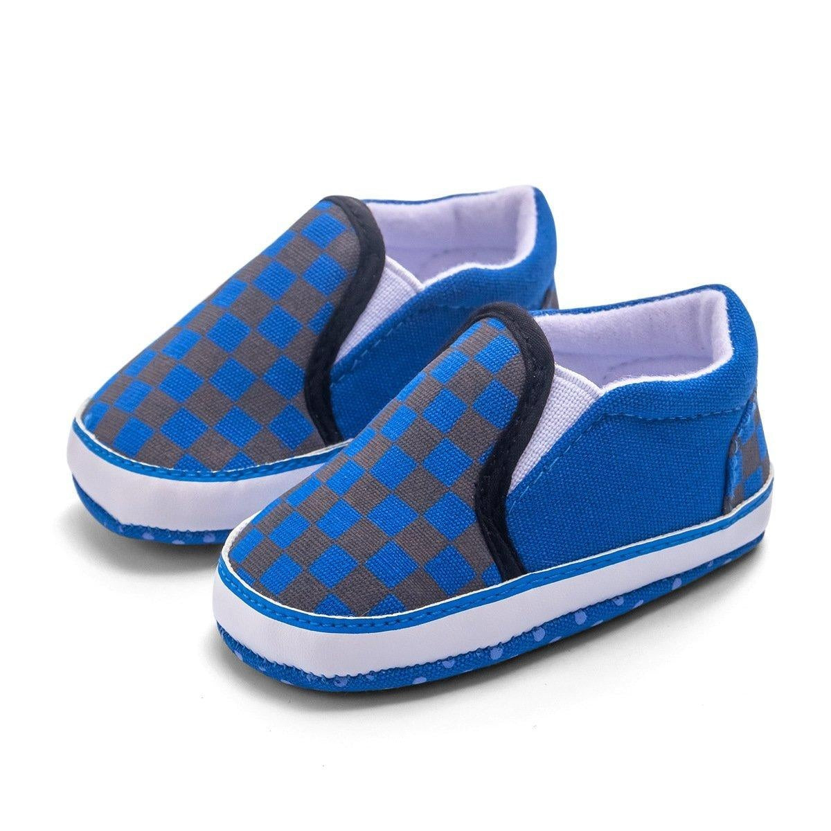 Baby Boy Girl Plaid Anti-slip Canvas Shoes - MomyMall