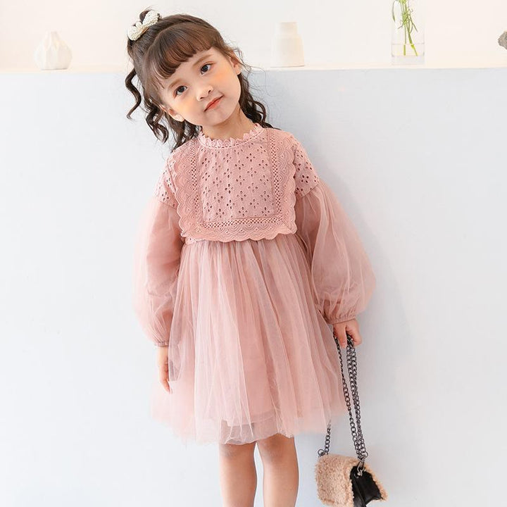 Bella Lace Tulle Dress - MomyMall Pink / 18-24 Months