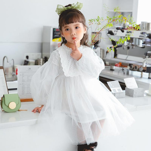 Bella Lace Tulle Dress - MomyMall White / 18-24 Months