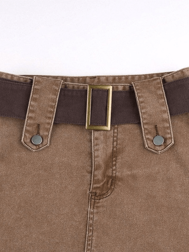 Minijupe en jean délavée à ceinture