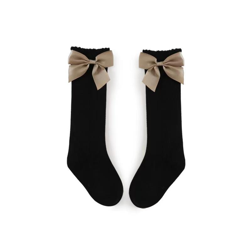 Big Ribbon Bow Knee Socks - MomyMall 0-3 Years / Black