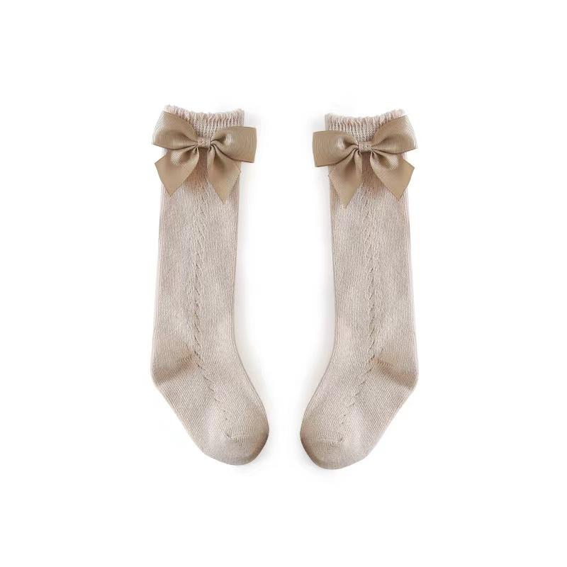 Big Ribbon Bow Knee Socks - MomyMall 0-3 Years / Khaki