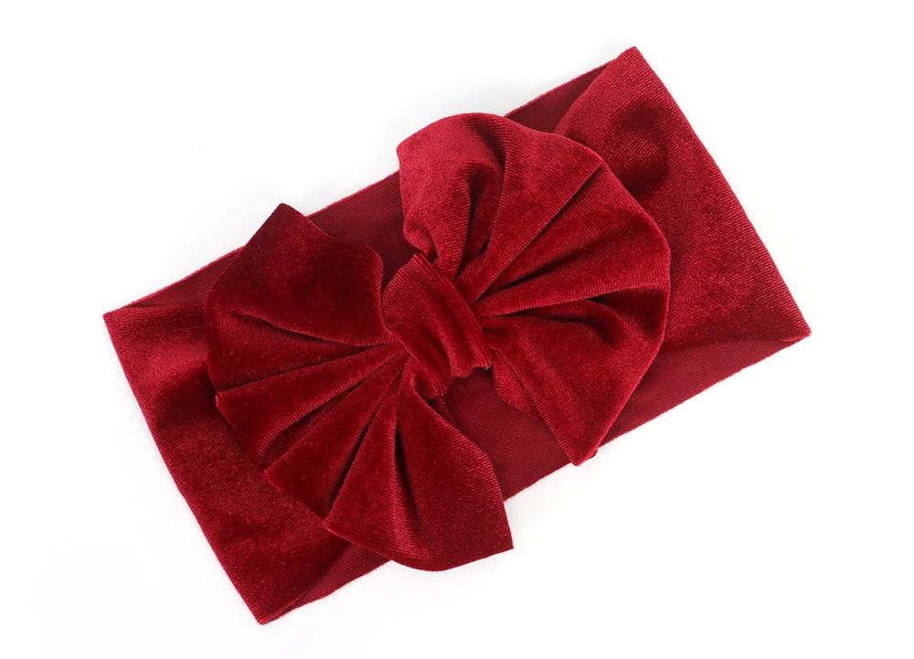 Big Bow Velvet Turban - MomyMall Dark Red