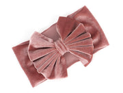 Big Bow Velvet Turban - MomyMall Dusty Rose