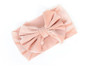 Big Bow Velvet Turban - MomyMall Rose