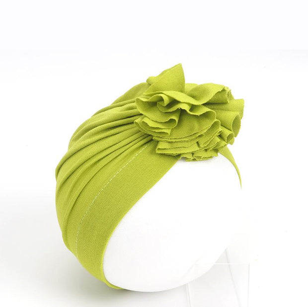 Big Flower Turban Hat - MomyMall Avocado Green