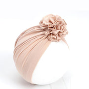 Big Flower Turban Hat - MomyMall Beige