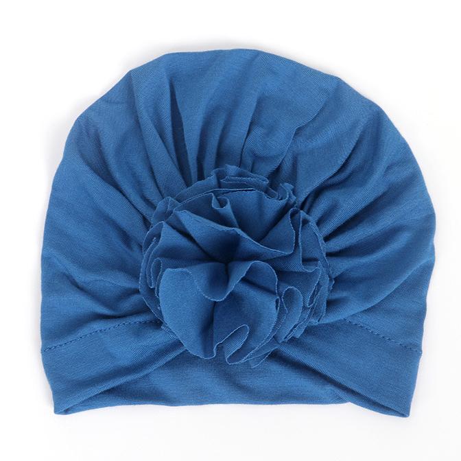 Big Flower Turban Hat - MomyMall Blue